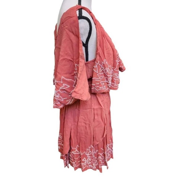 Free People Sylvia Wrap Mini Dress Flounce Size Small Embellished - Picture 5 of 12